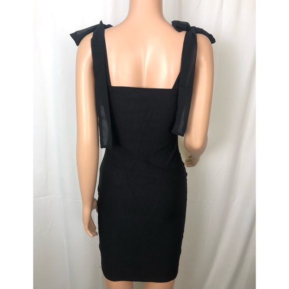 Sexy Knotted Shoulder Spaghetti Strap Party Dress (Black) - Picture 10 of 10